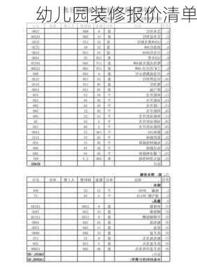 幼儿园装修报价清单