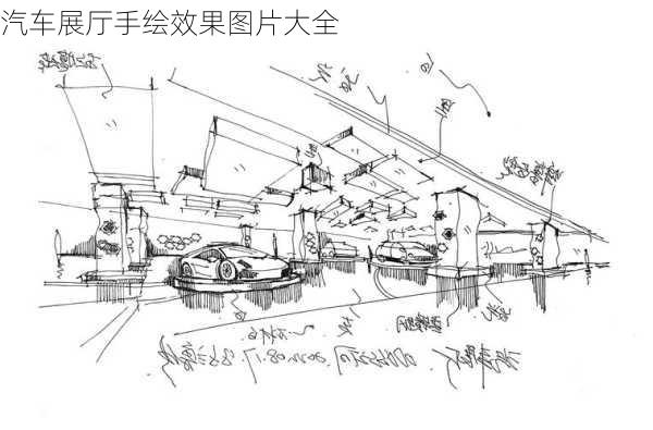 汽车展厅手绘效果图片大全