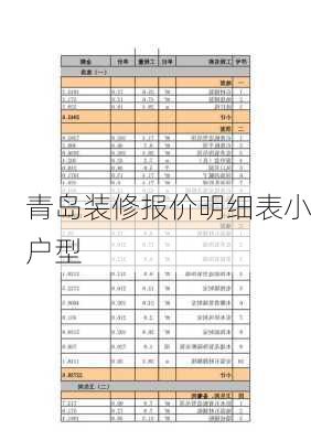 青岛装修报价明细表小户型